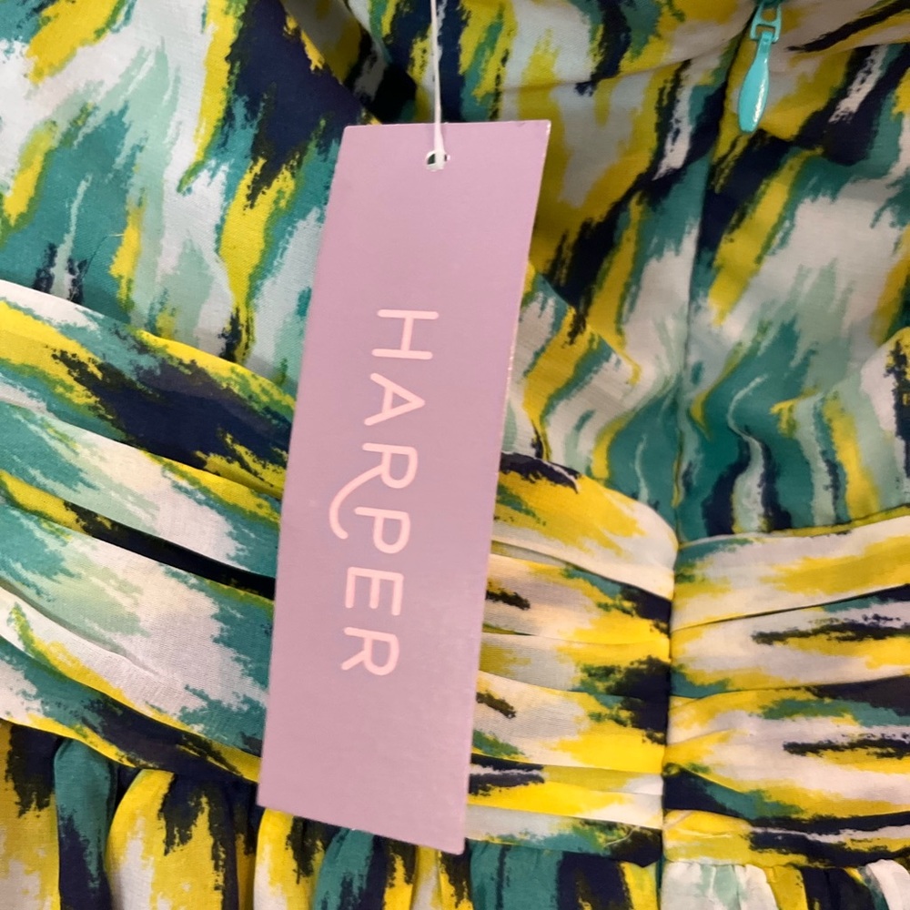 Harper Abstract Chevron Strapless Maxi Dress Size Medium NWT - Picture 6 of 10